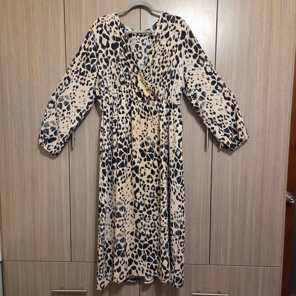 Boohoo Leopard Print Wrap Dress